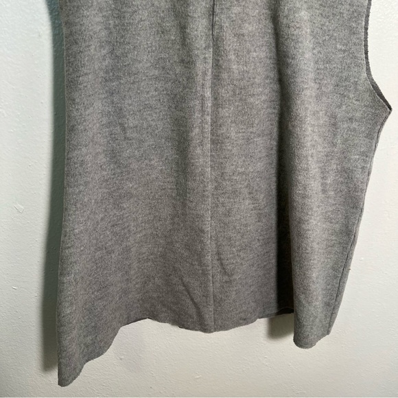 Zara Sleeveless Turtleneck Sweater Top Gray L - Picture 10 of 12
